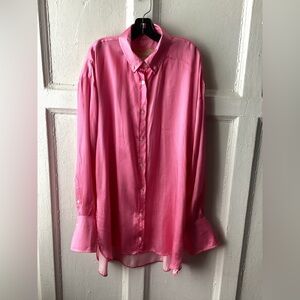 Araminta James Pink Satin Look Shirt